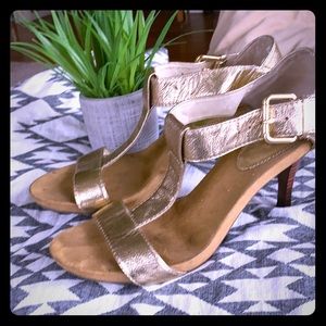 Max Studio Gold Open Toe Sandal